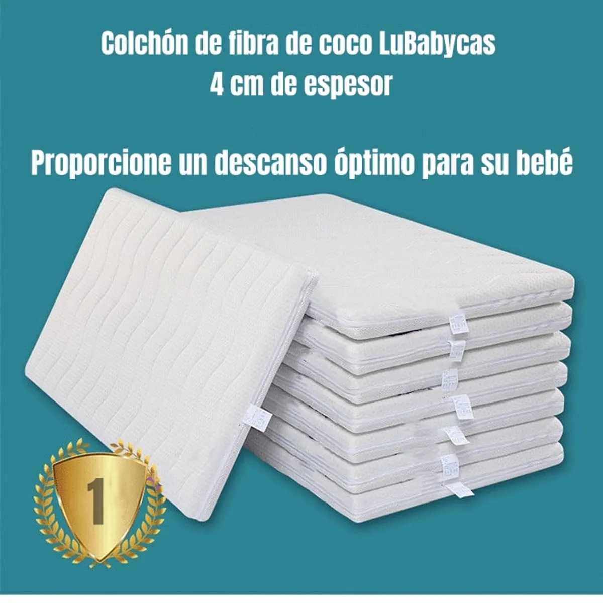LUBABYCAS - Colchón de Coco Cuna 85X45X4CM LuBabycas