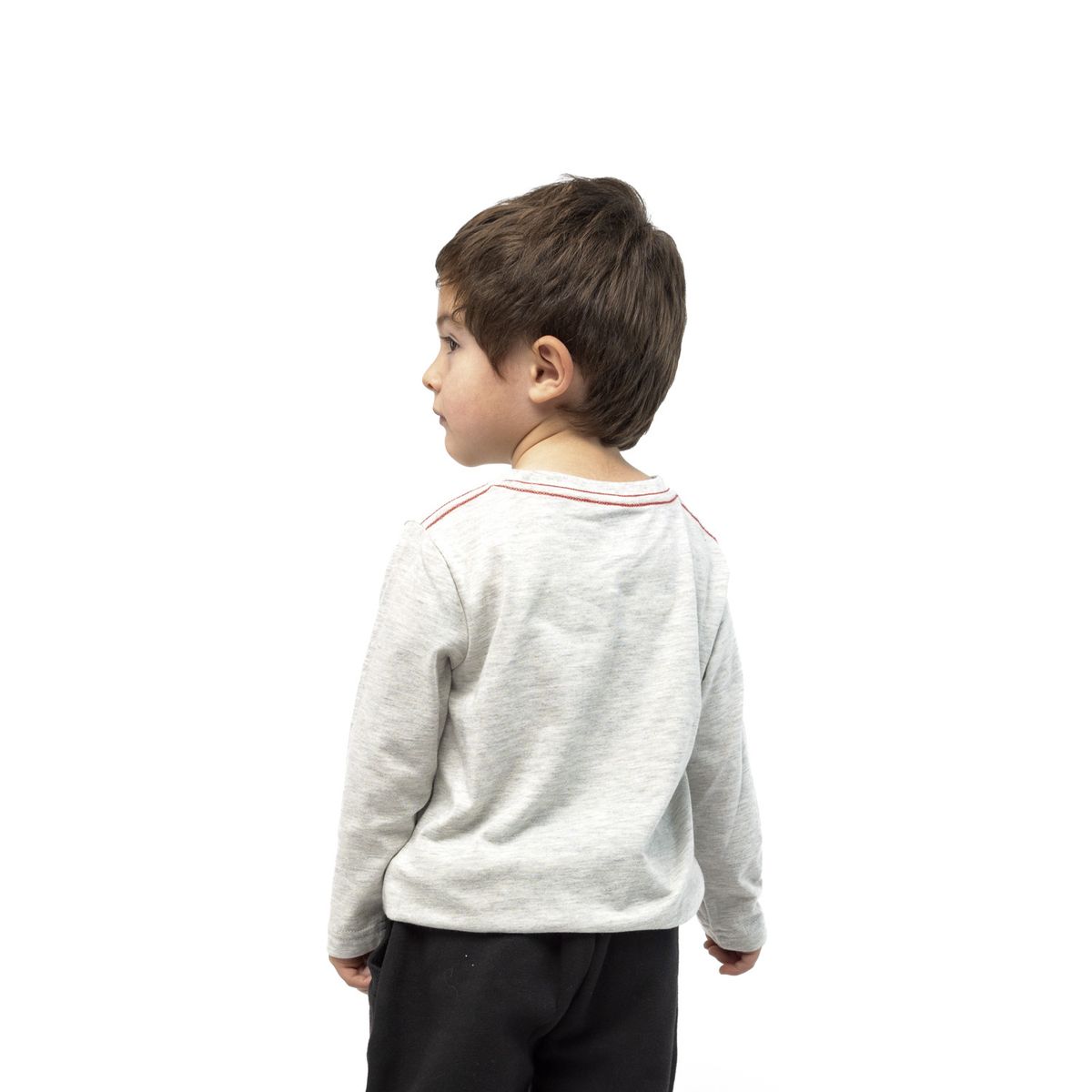 MARVEL - Polera Manga Larga Niño Cara Lineas Spiderman Gris Marvel