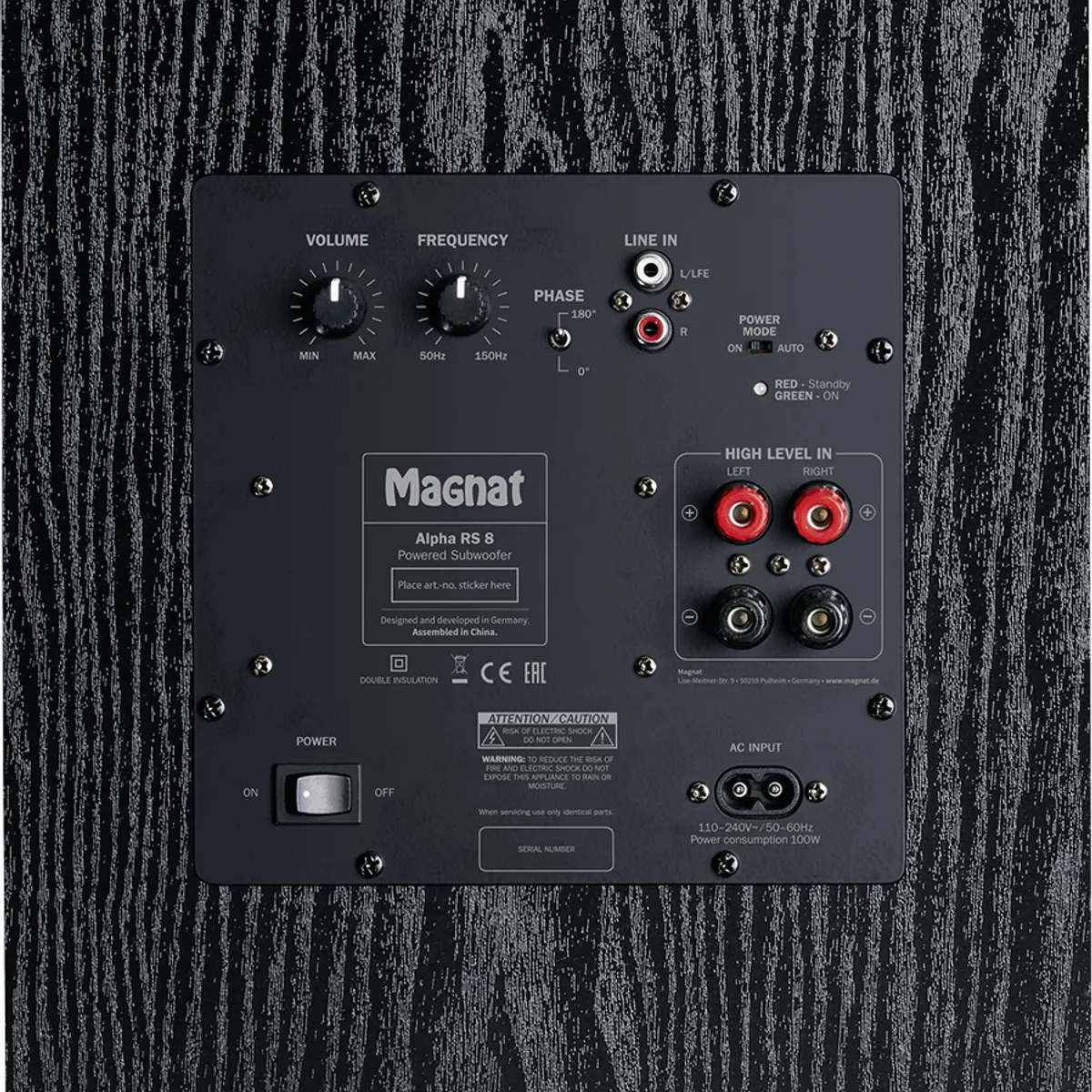 MAGNAT - MAGNAT ALPHA RS8 Negro - Subwoofer Activo Hi-Fi Stereo o Cine