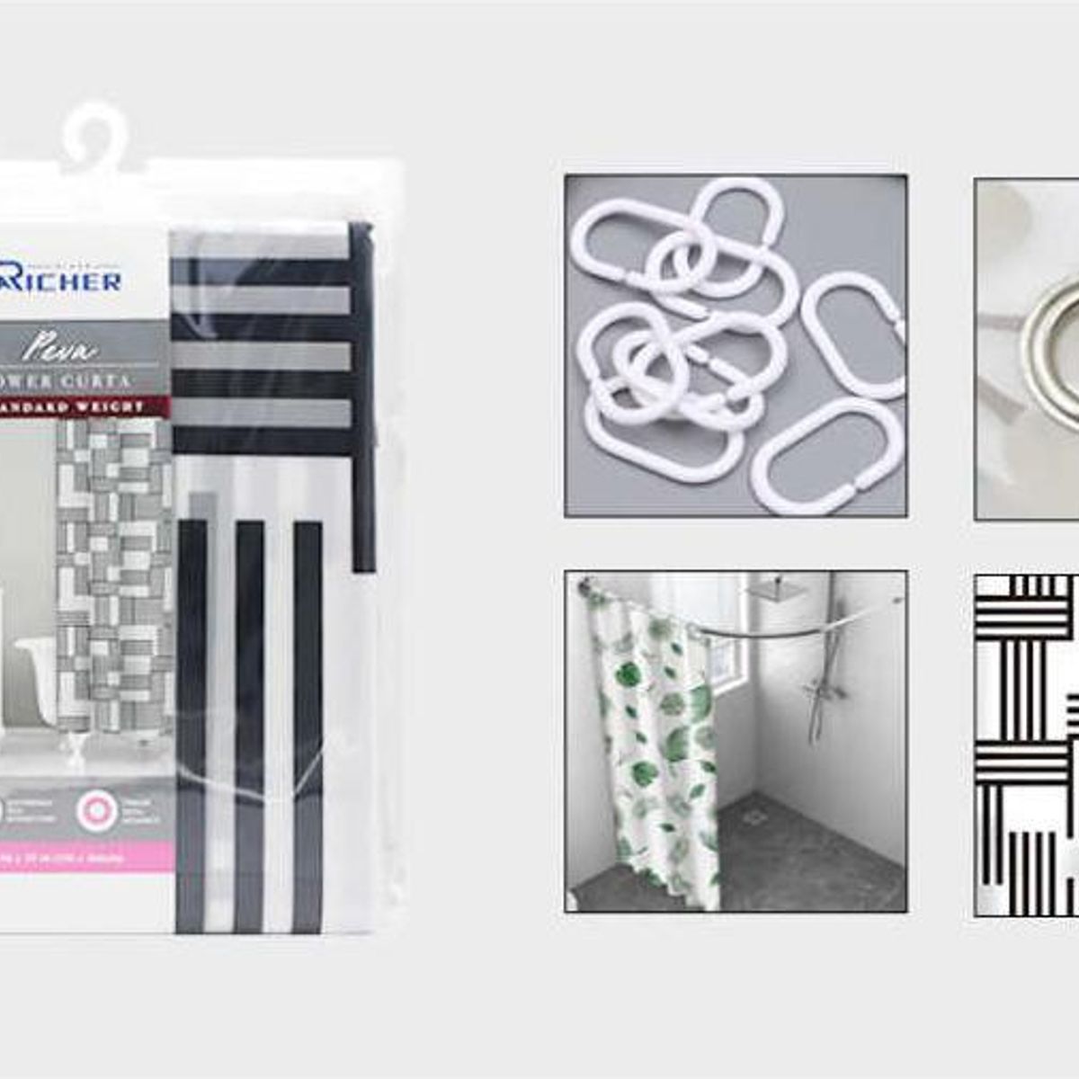 GENERICO - Cortina de Baño 180x180cm