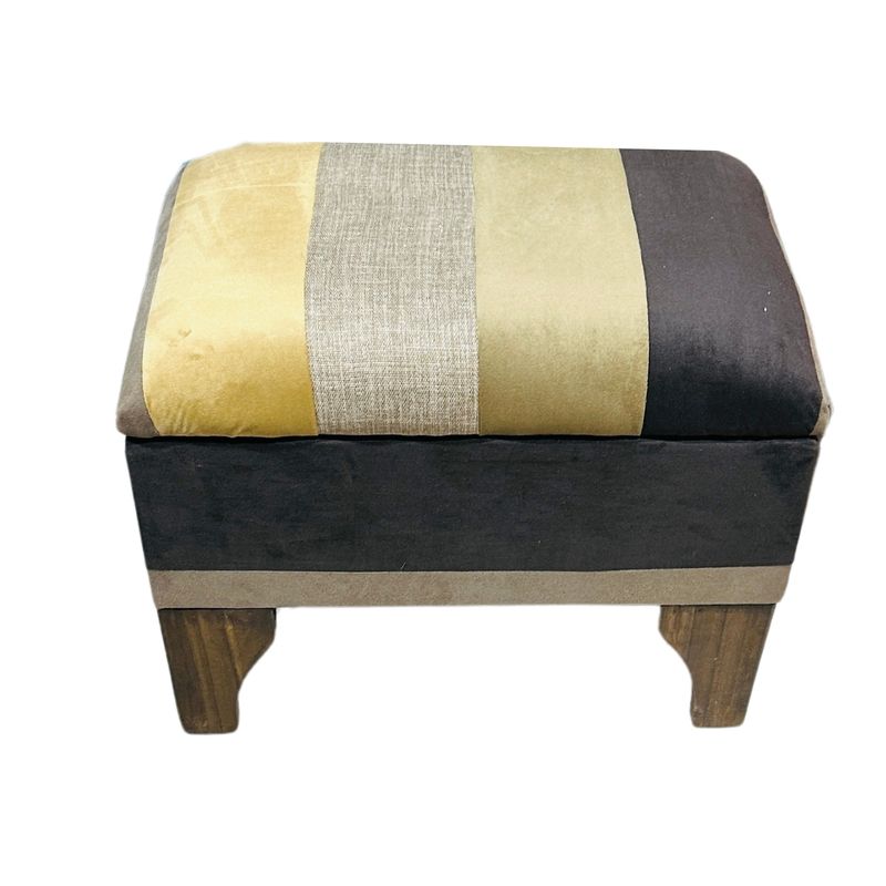 GENERICO - Banqueta Baúl Bicolor Felpa Muebles Rimar 60x40x45x20