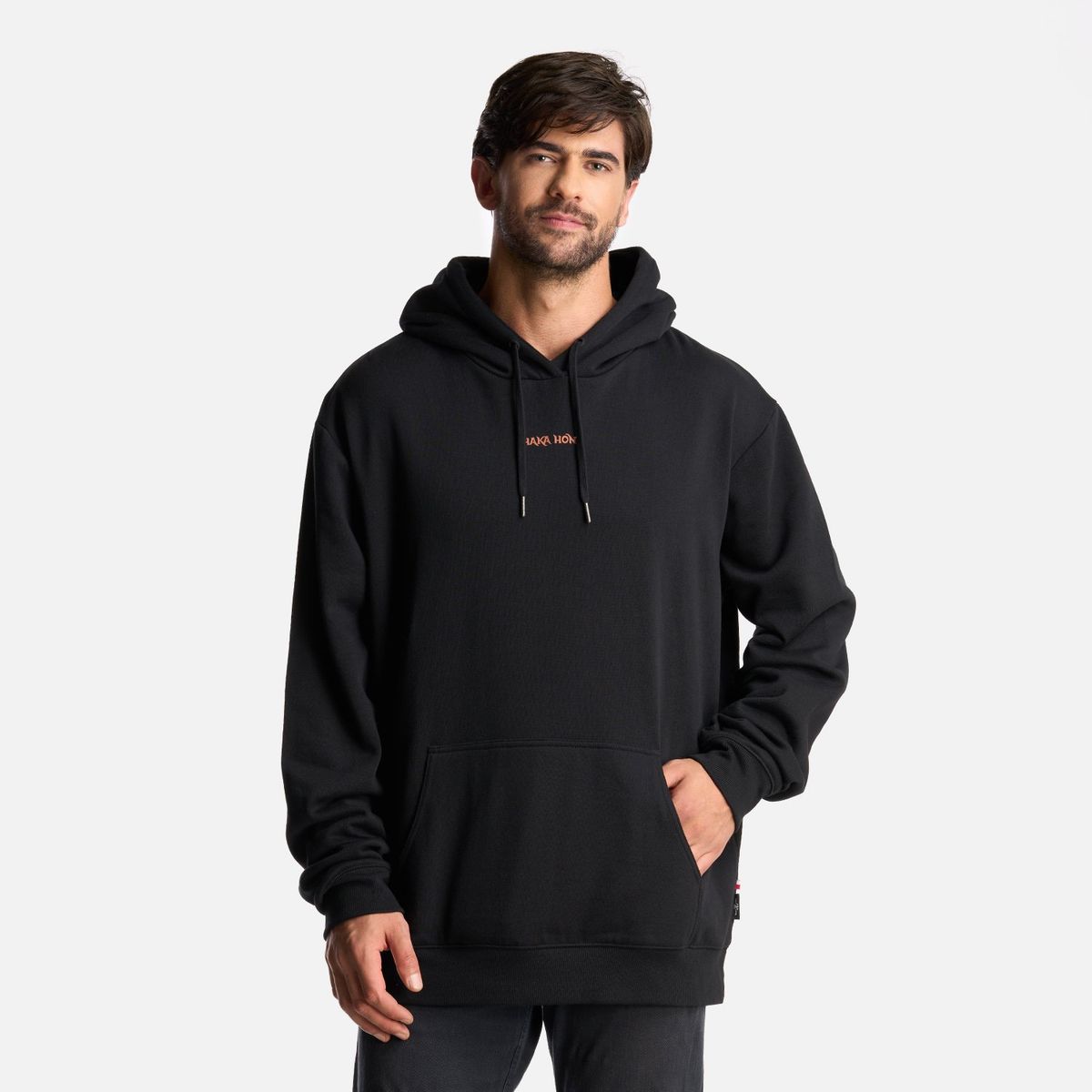 HAKA HONU - Polerón Hombre Canguro Negro Haka Honu