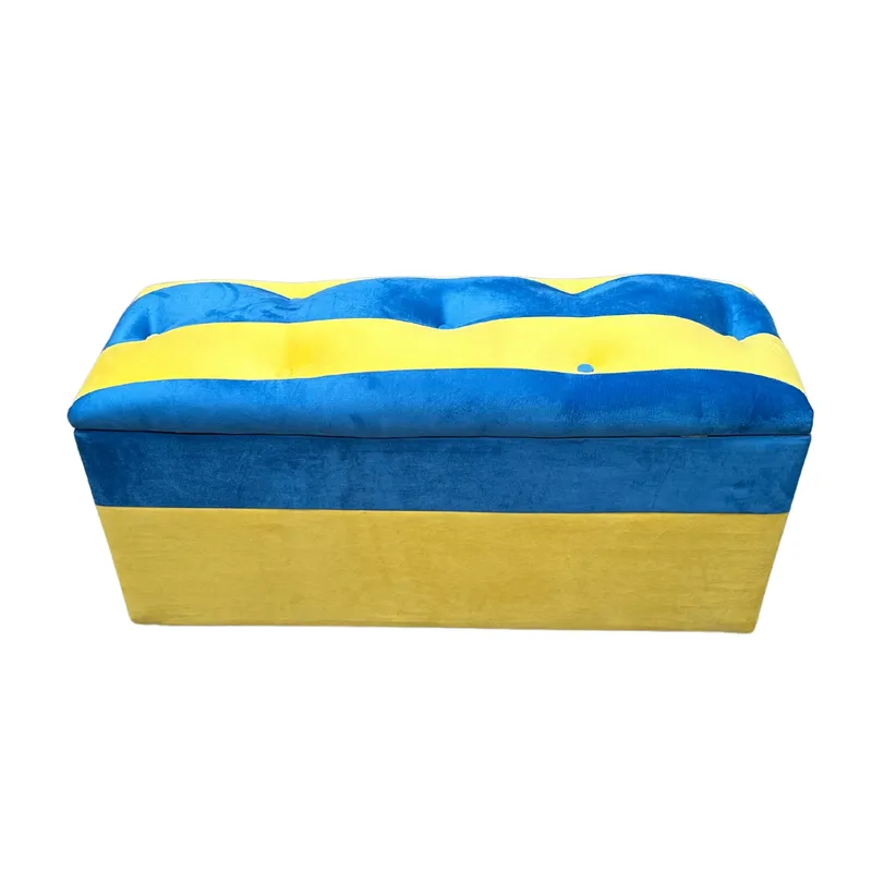 GENERICO - Banqueta Baul XL Bicolor Felpa 105x40x50x40 Rimar
