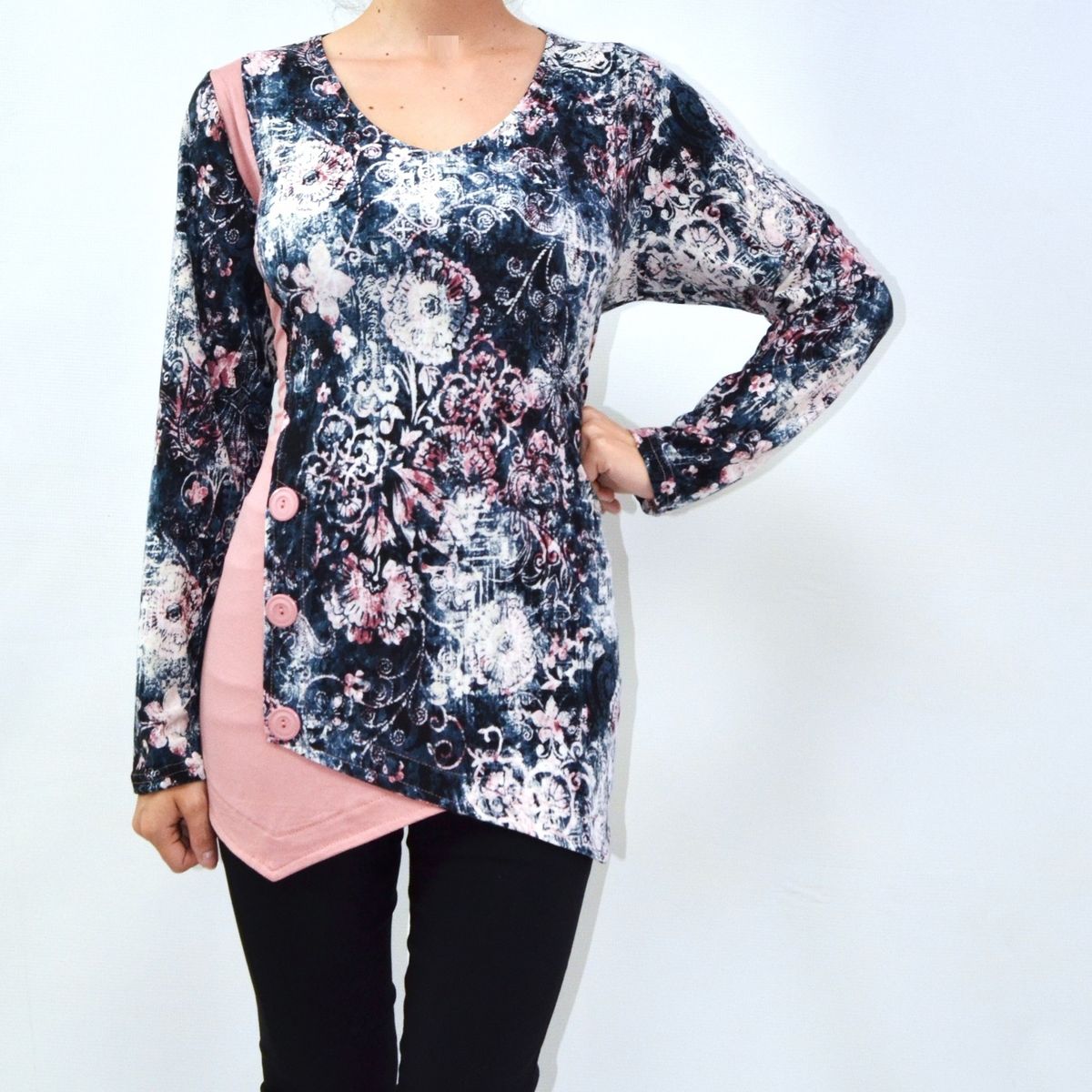 MAGENTA WOMAN - Polera 03 Lycra Estampada Rosa
