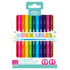 ARTEL - Set 12 rotuladores Borrables Doble Punta
