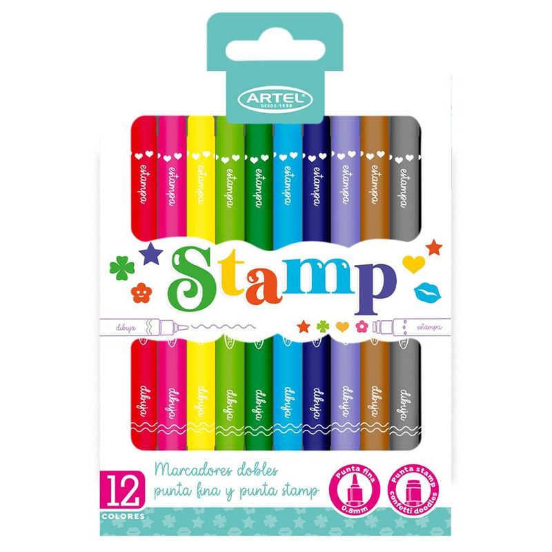 ARTEL - Set 12 rotuladores Confetti Doble Punta Artel
