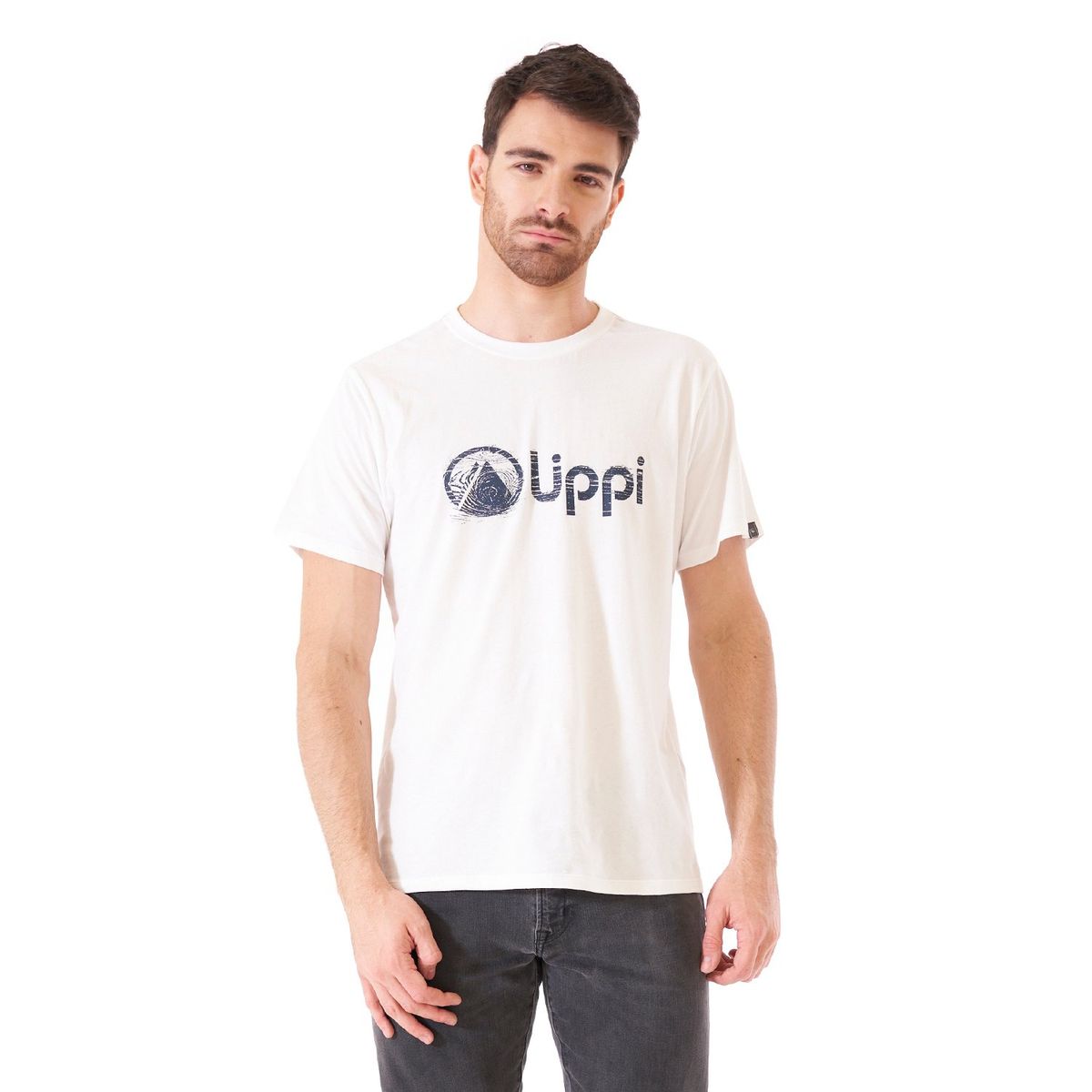 LIPPI - Polera Hombre Logo Lippi UVStop TShirt Blanco Lippi