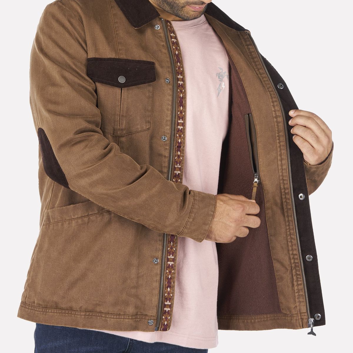 HAKA HONU - Chaqueta Hombre No-cuero Café Haka Honu