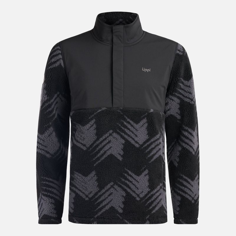 LIPPI - Chaqueta Hombre Glaciar Sherpa-Pro 1/4 Zip Jacket Print Negro Lippi