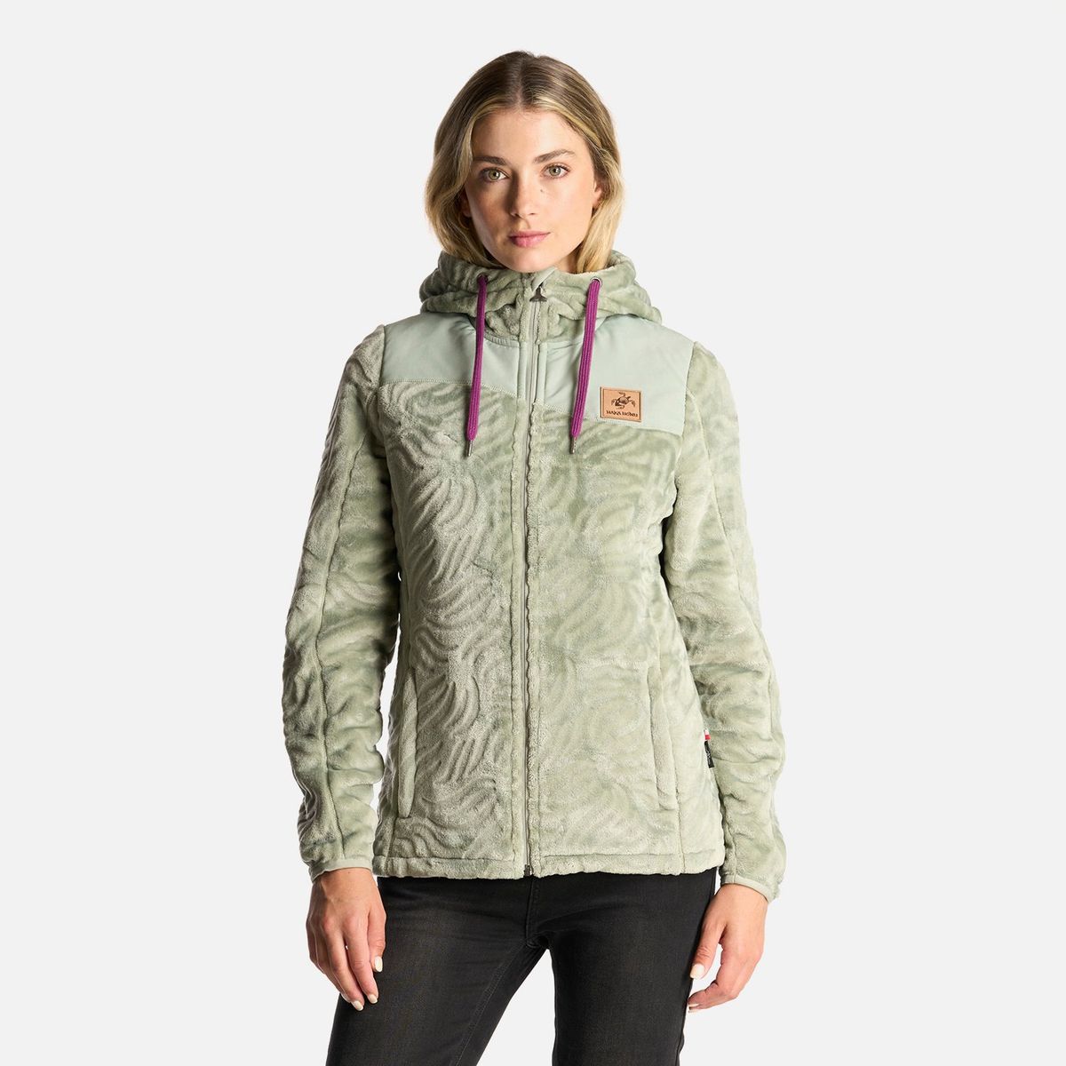 HAKA HONU - Poleron Mujer Polaroid Verde Claro Haka Honu