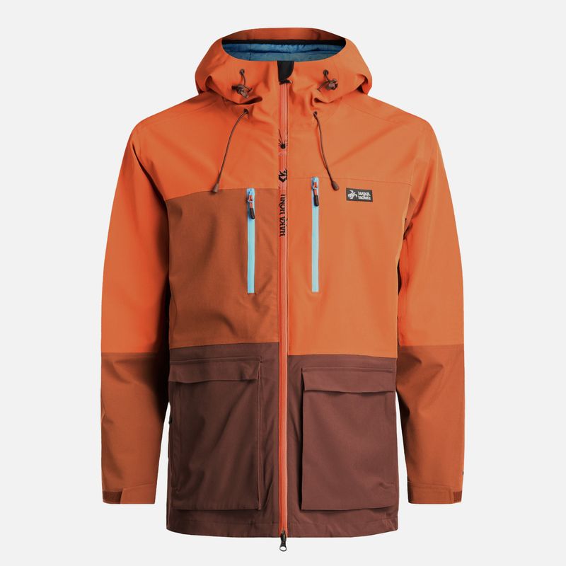 HAKA HONU - Chaqueta Hombre Viento Blanco Naranjo Oscuro Haka Honu
