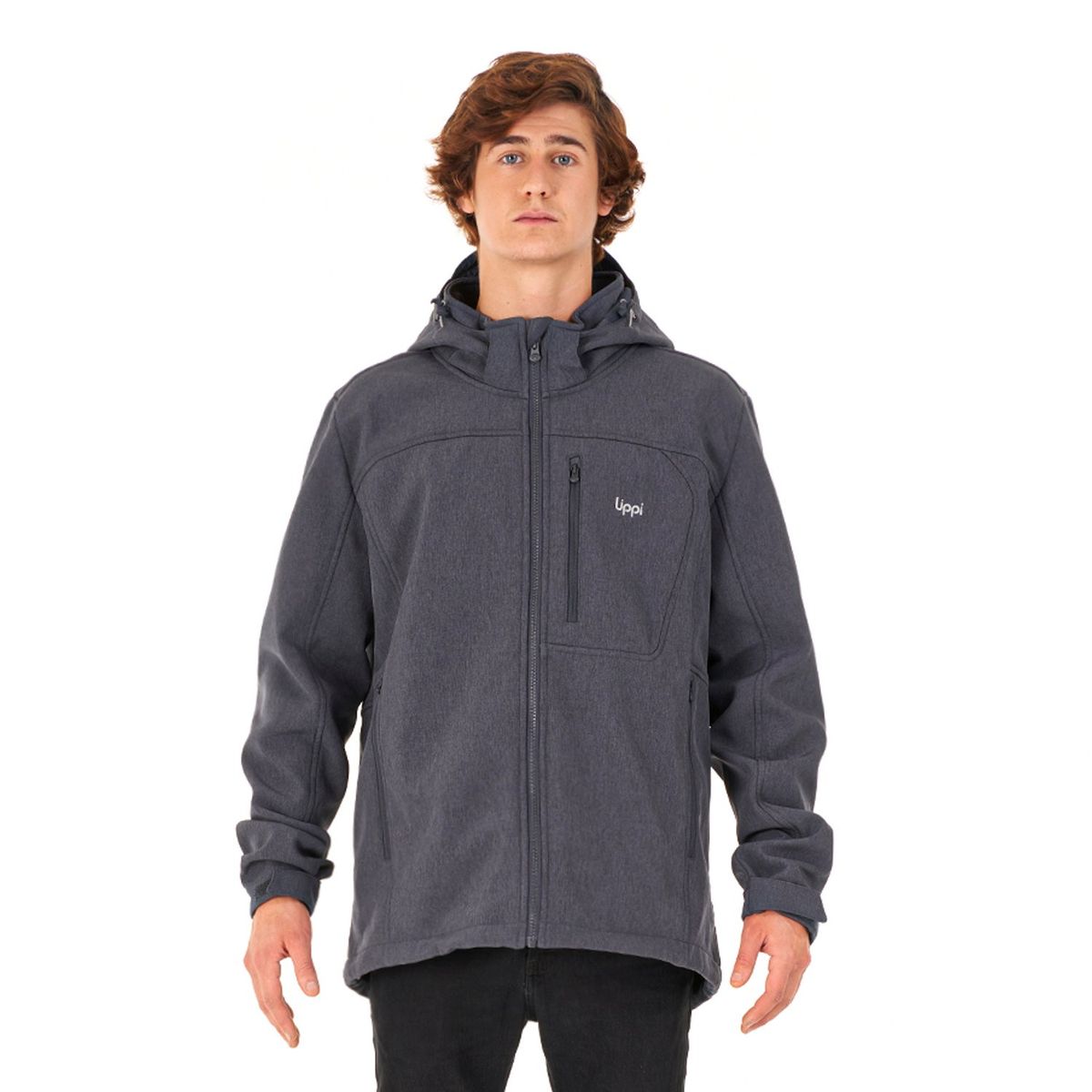 LIPPI - Chaqueta Hombre Macaya Softshell Hoody Jacket Melange Azul Lippi