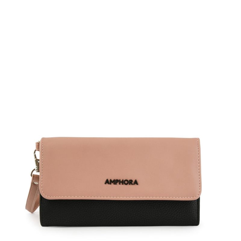 AMPHORA - Chequera con flap murcie negro