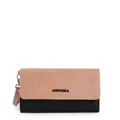 AMPHORA - Chequera con flap murcie negro