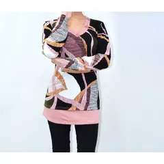 MAGENTA WOMAN - Polera 10 Lycra Estampada Rosa