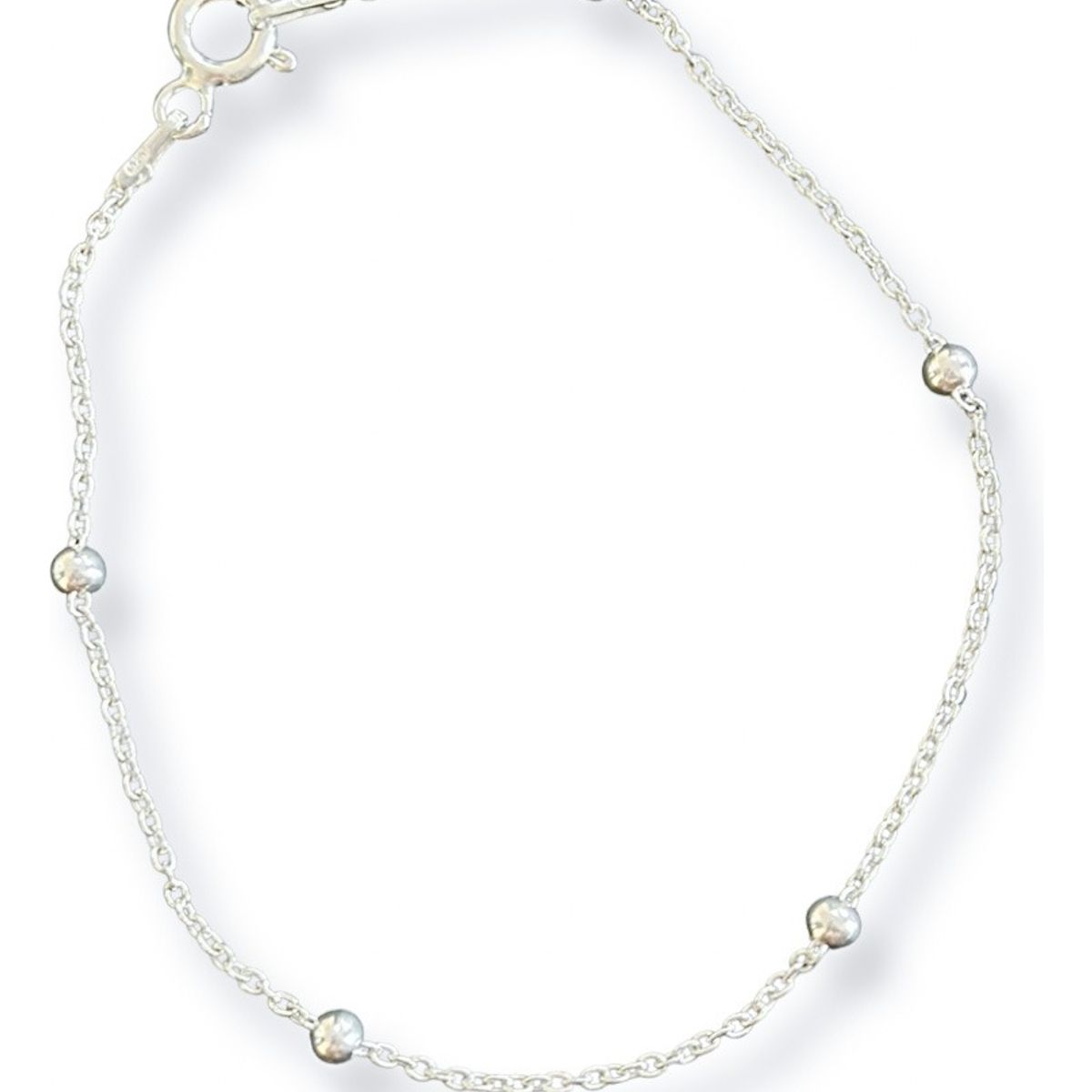 GENERICO - Pulsera Limada Esferas Plata Italiana Ley 925 +caja
