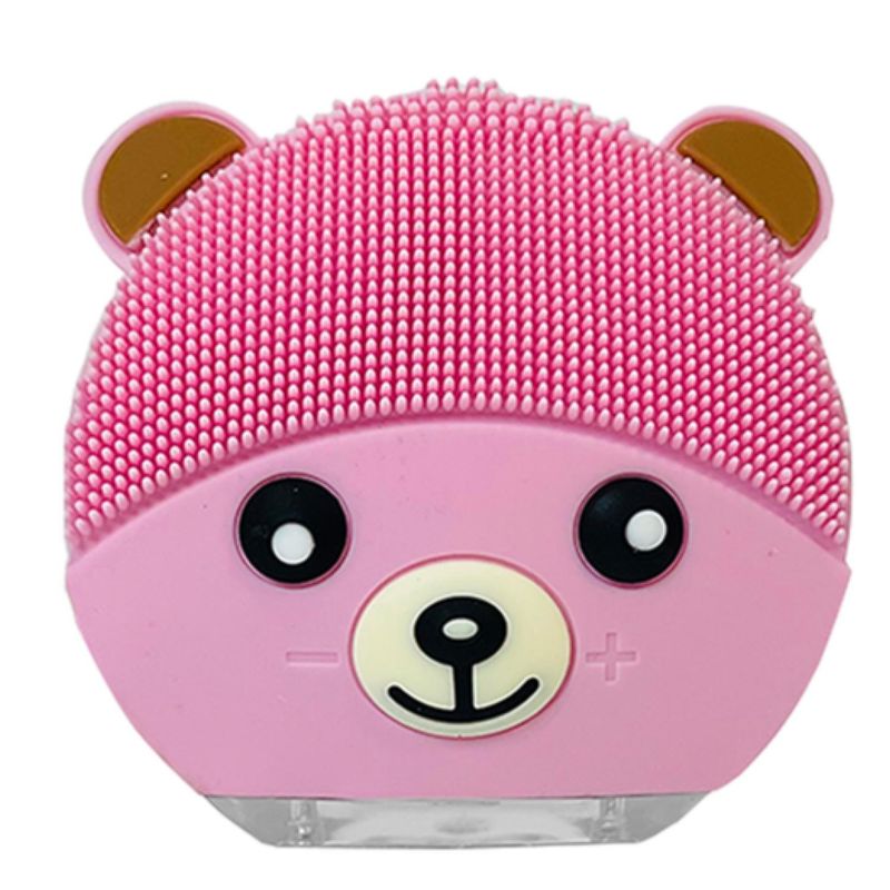 GENERICO - Cepillo Limpieza Facial Sonico De Silicona USB Osito Rosado