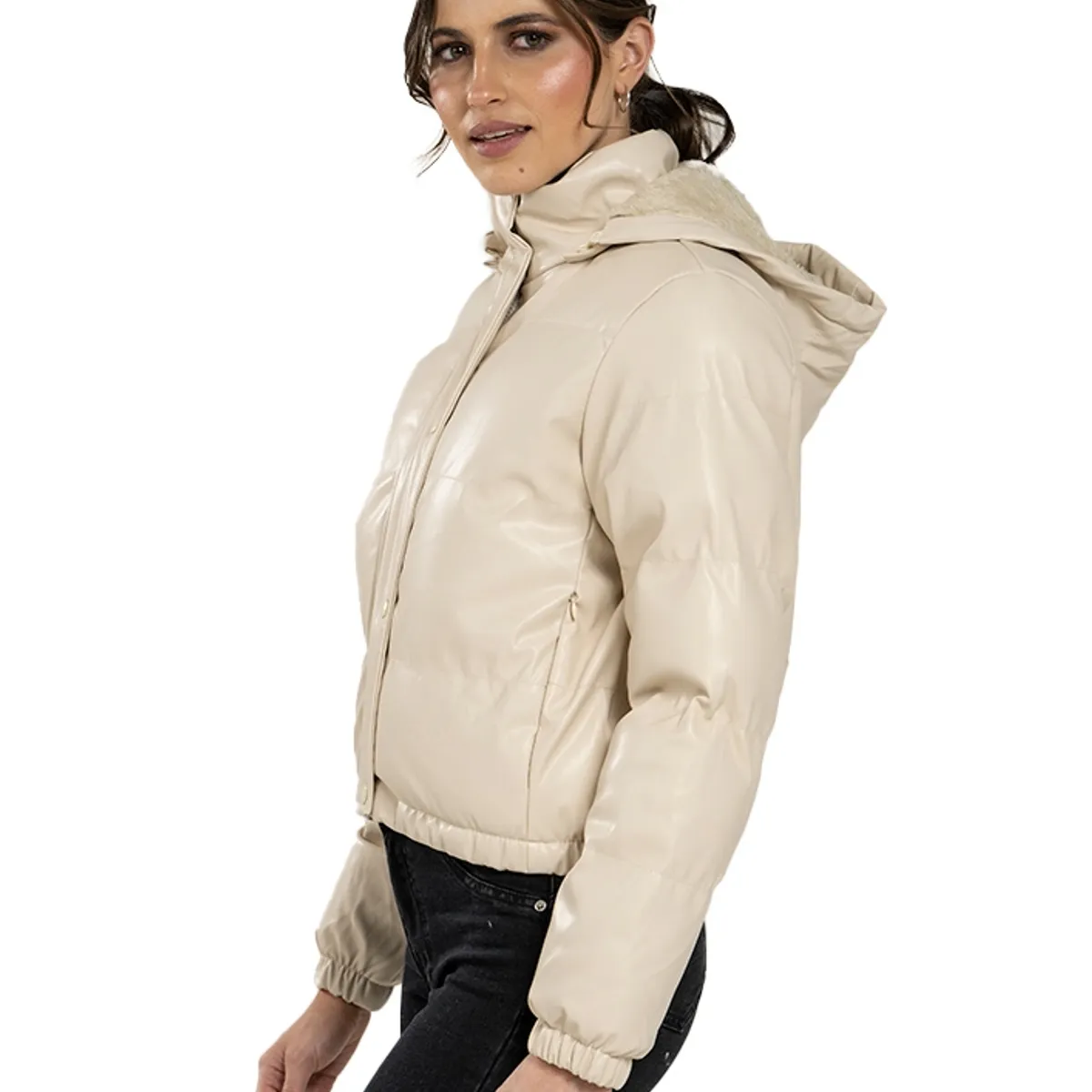 TODOPIEL - Chaqueta de Ecocuero Mujer Beige Todopiel