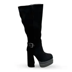 BOTELI - BOTA GAMUZA MUJER DAILA NEGRO BELLA MODA