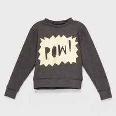 COYOTE KIDS - Polerón gris jaspeado pow adulto algodón peruano - Gris