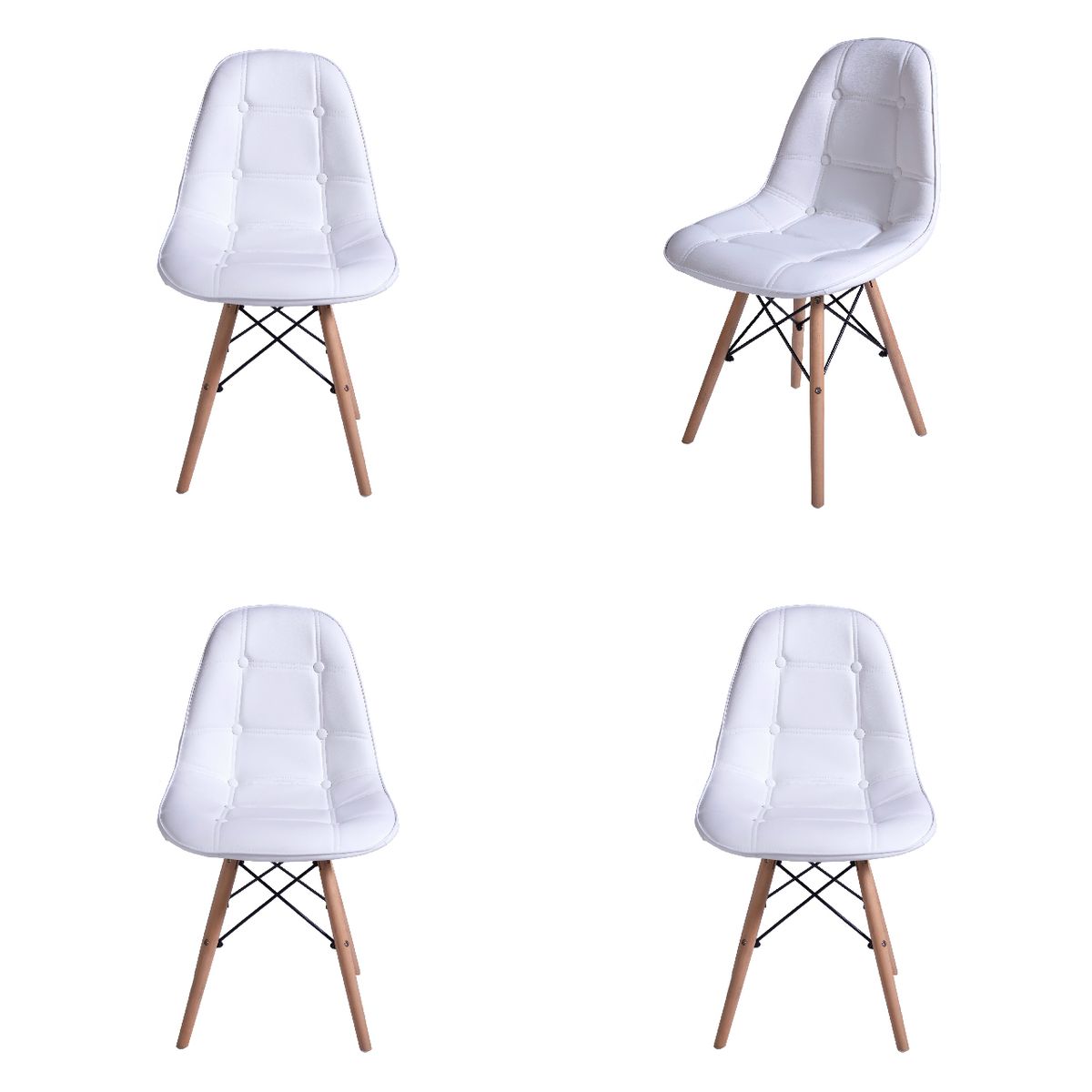 WHITE MARKET - Pack x 4 Sillas Eames acolchada