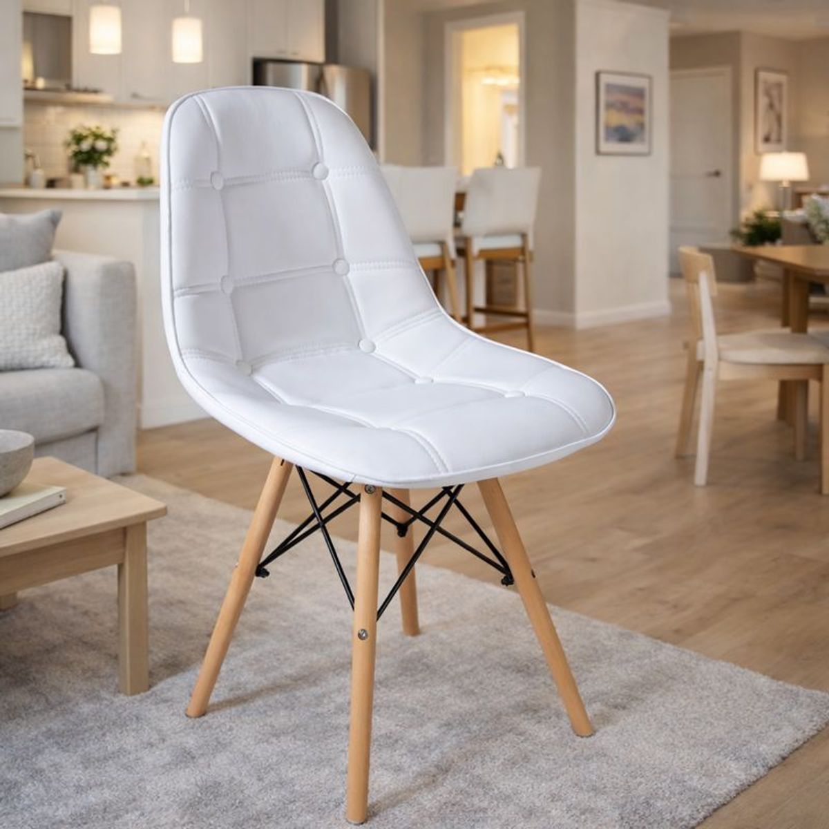 WHITE MARKET - Pack x 4 Sillas Eames acolchada