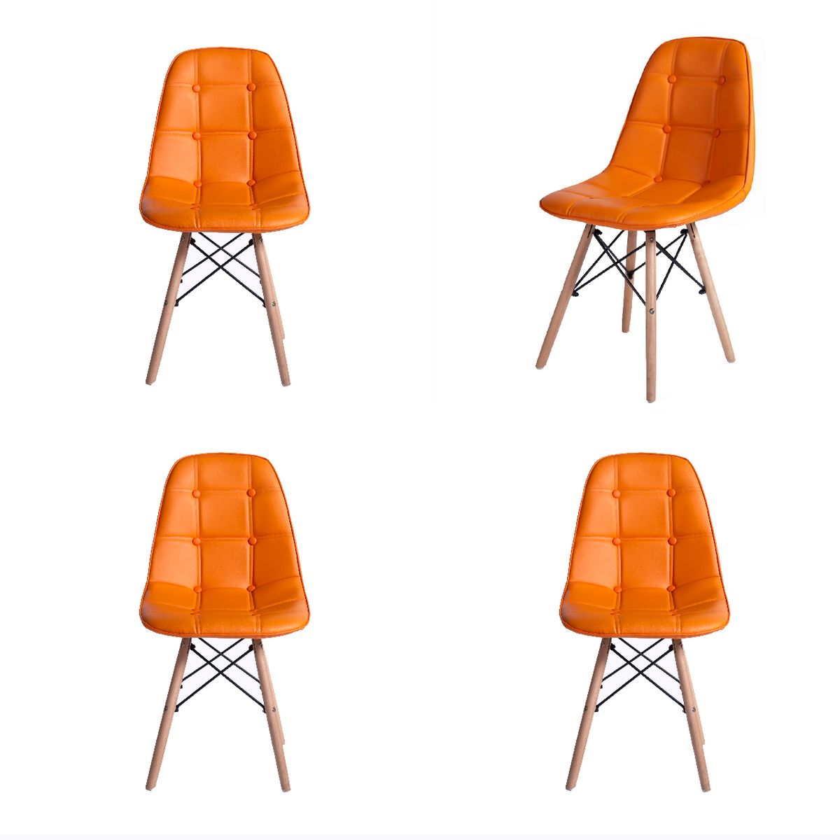WHITE MARKET - Pack x 4 silla Eames acolchada