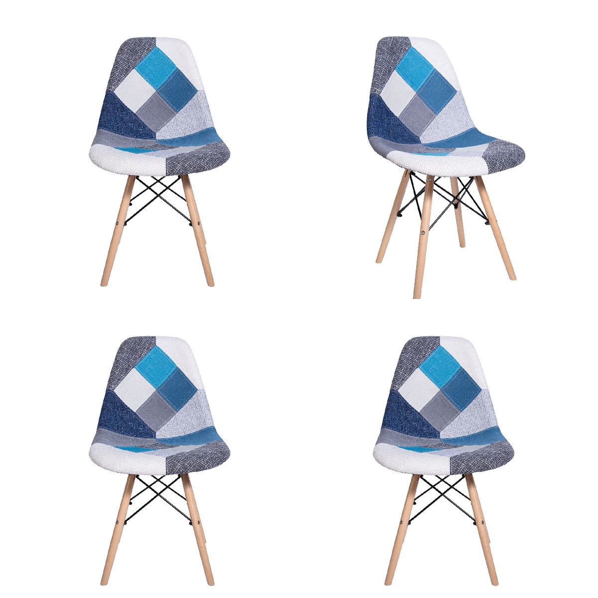 WHITE MARKET - Pack x 4 Silla Eames Patchwork