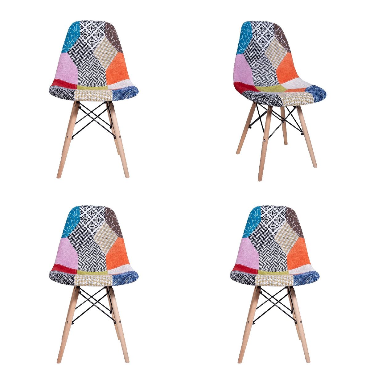 WHITE MARKET - Pack x 4 Silla Eames Patchwork