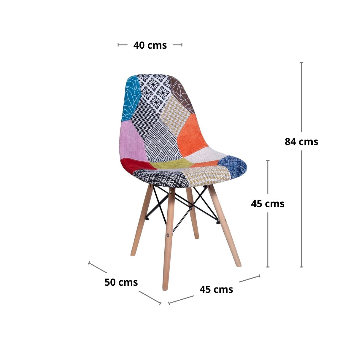 WHITE MARKET - Pack x 4 Silla Eames Patchwork