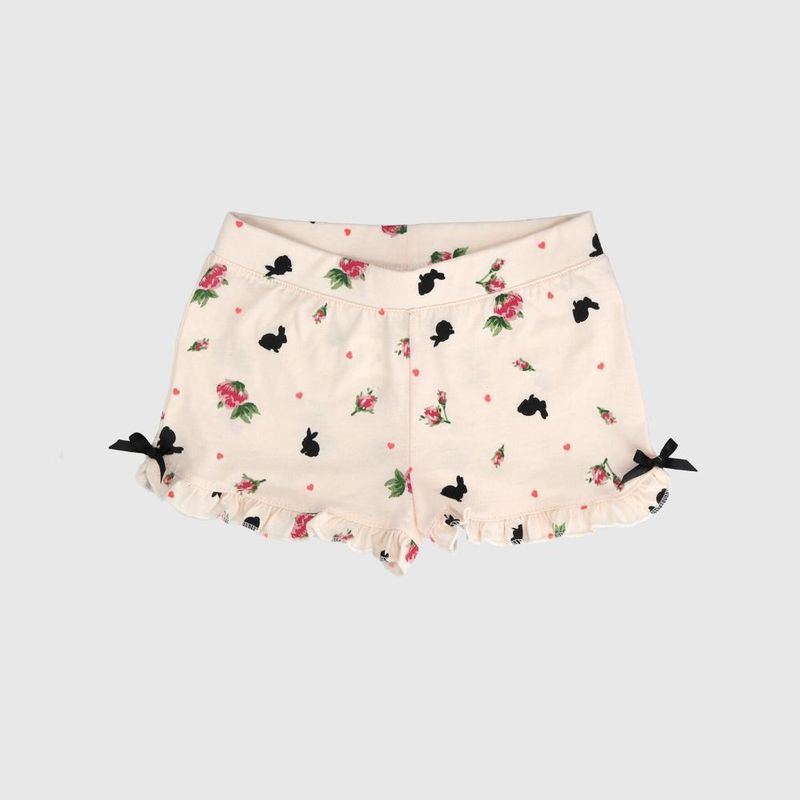 COYOTE KIDS - Short beige con vuelos algodón peruano - Beige