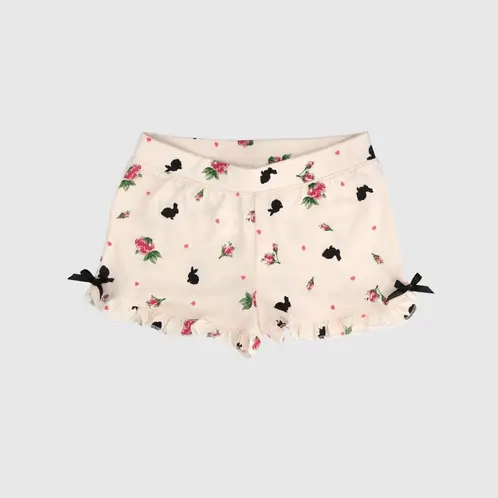 COYOTE KIDS - Short beige con vuelos algodón peruano - Beige