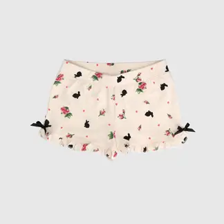 COYOTE KIDS - Short beige con vuelos algodón peruano - Beige