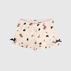 COYOTE KIDS - Short beige con vuelos algodón peruano - Beige