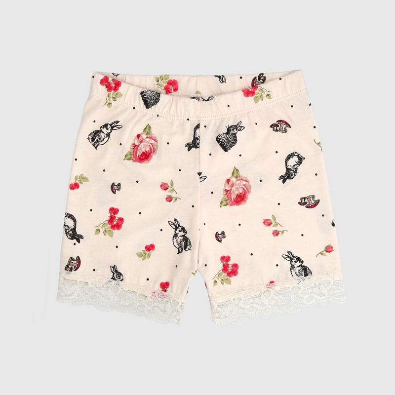 COYOTE KIDS - Short beige con encaje algodón peruano - Beige