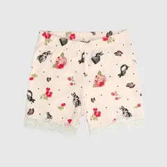 COYOTE KIDS - Short beige con encaje algodón peruano - Beige