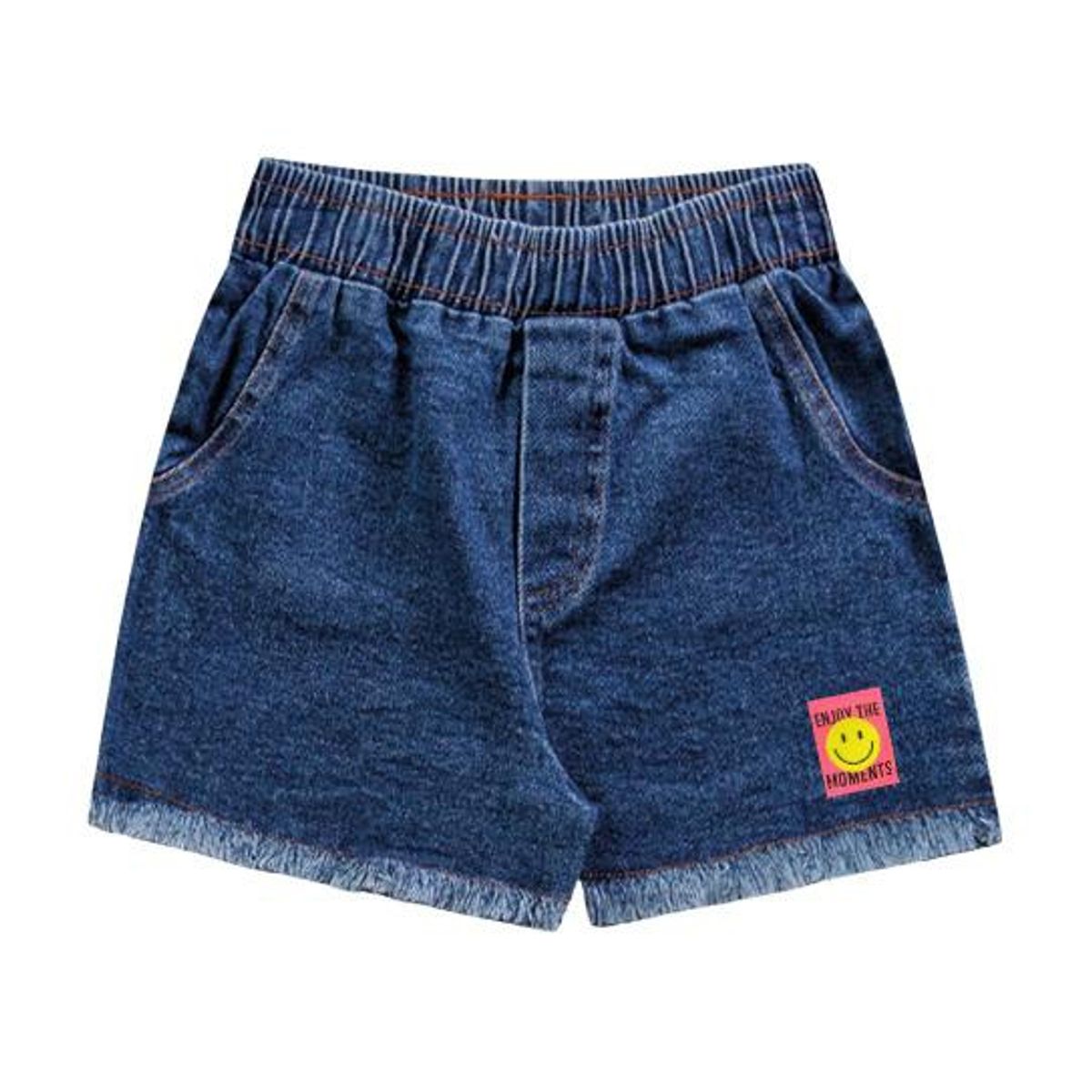 COYOTE KIDS - Short azul tipo jeans flecos - Azul