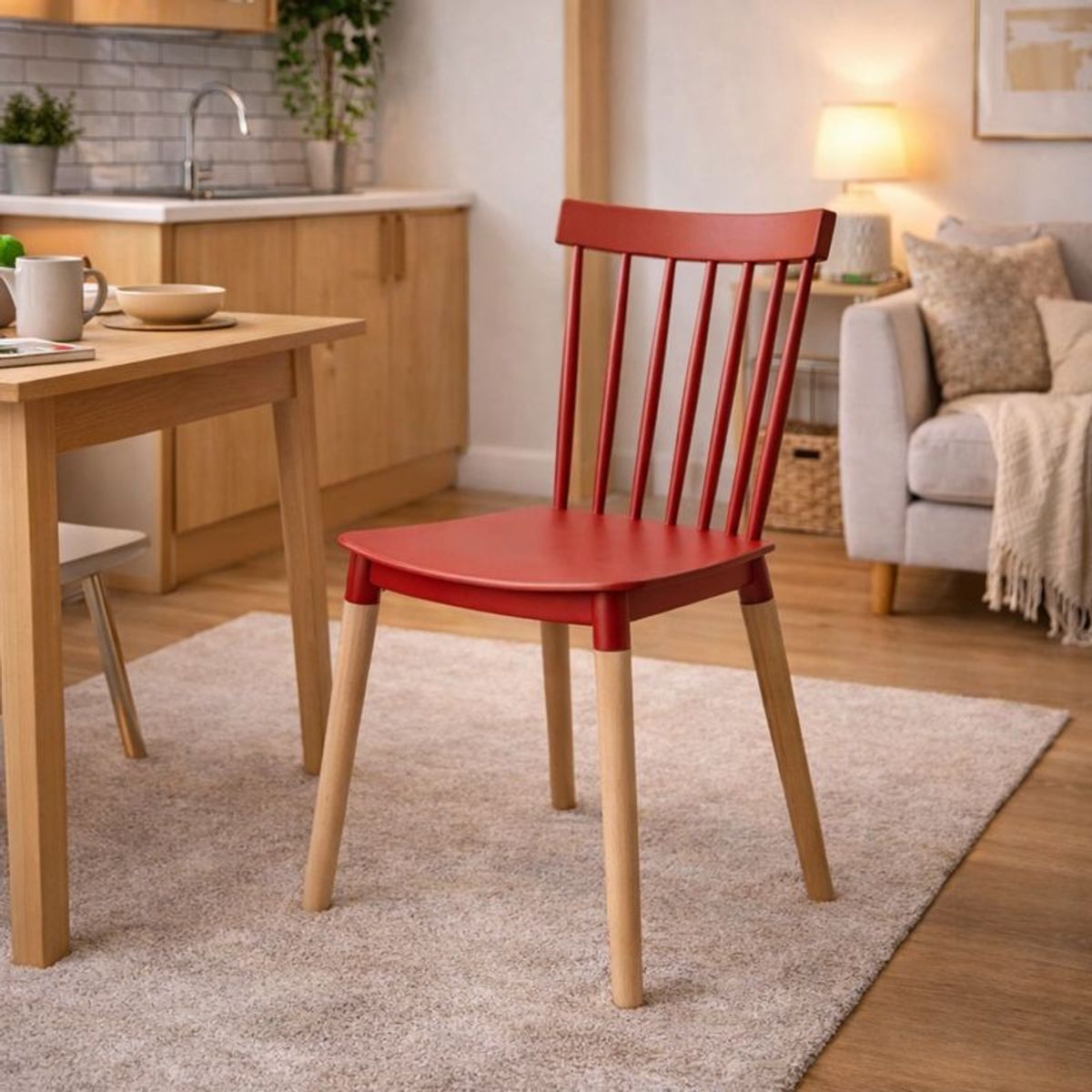 WHITE MARKET - Pack x 4 sillas Windsor color rojo