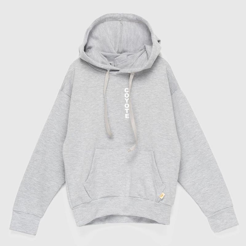COYOTE KIDS - Polerón gris Coyote blanco algodón peruano - Gris