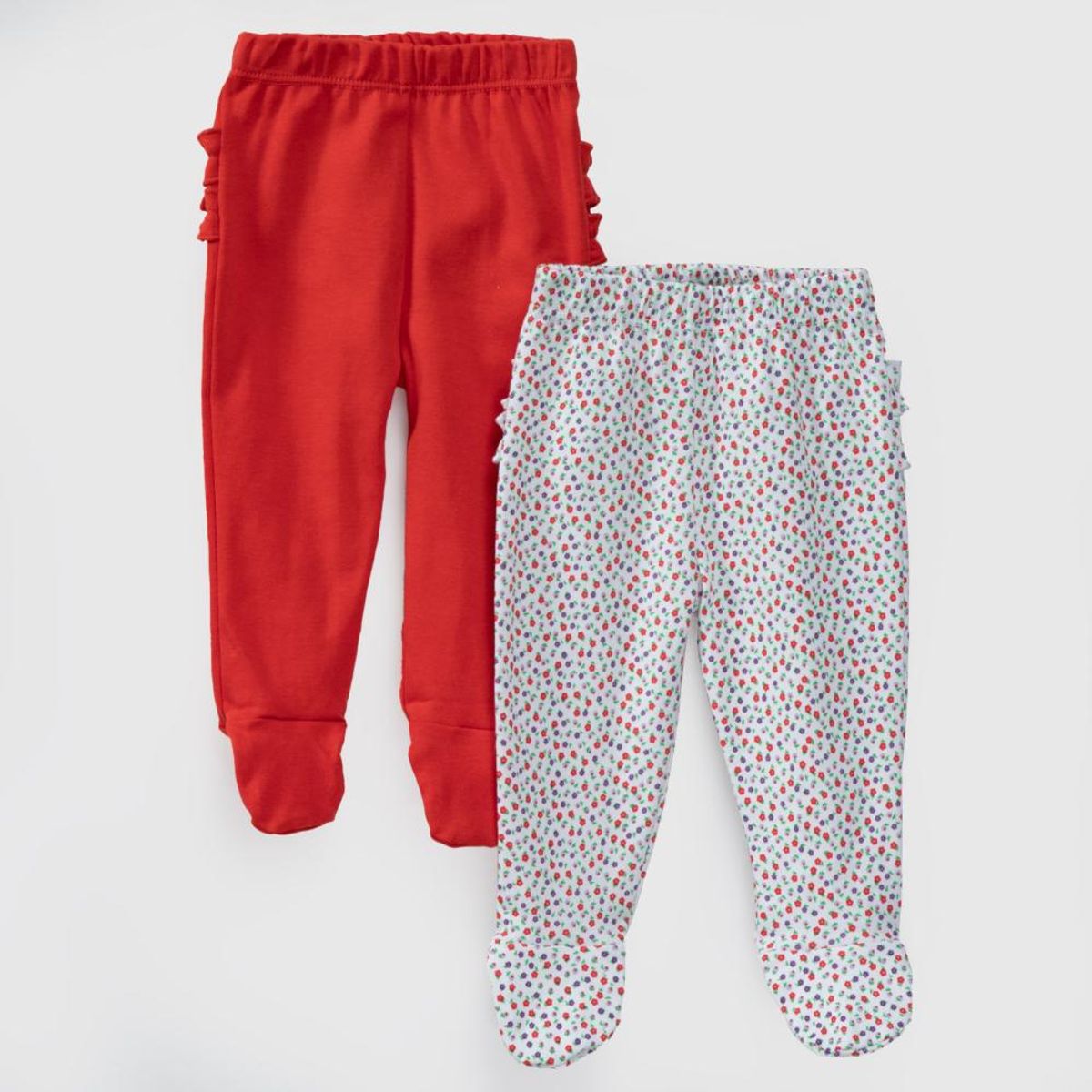 COYOTE KIDS - Pack pantalones blanco rojo flores algodón peruano - Blanco