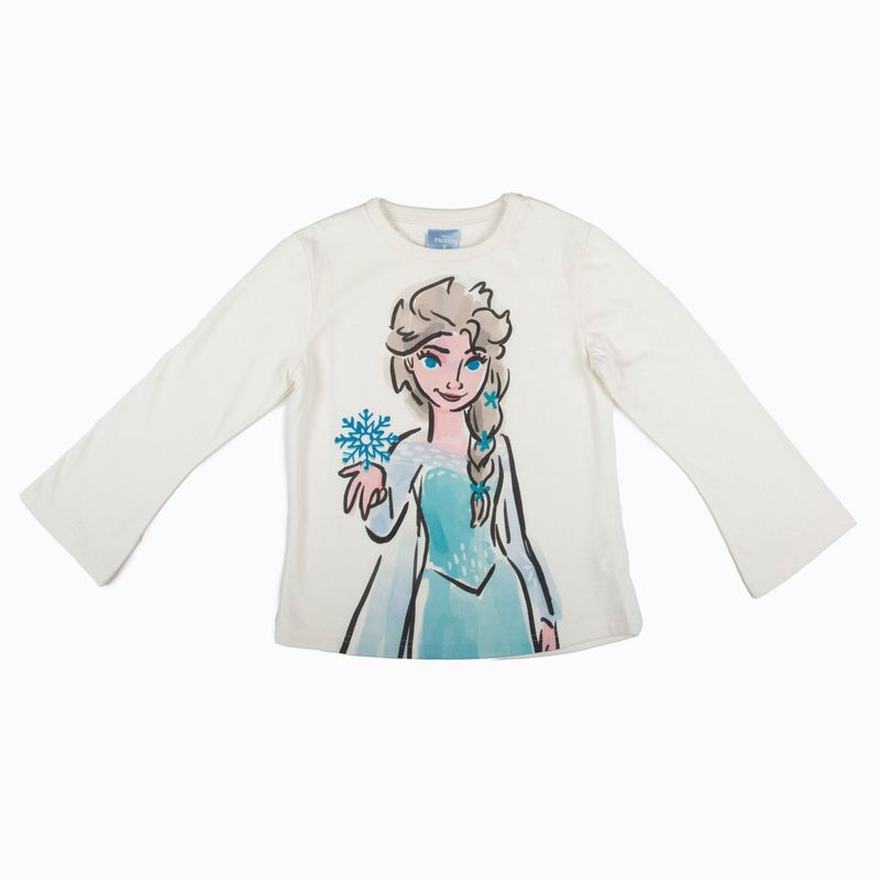 DISNEY - Polera Manga Larga Niña Elsa Frozen Celeste Disney