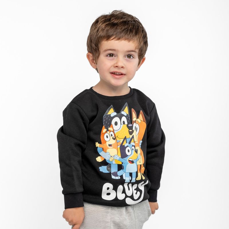 BLUEY - Poleron Cerrado Niño Familia Negro Bluey