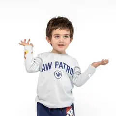 PAW PATROL - Polera Manga Larga Niño Chase Marshall Gris