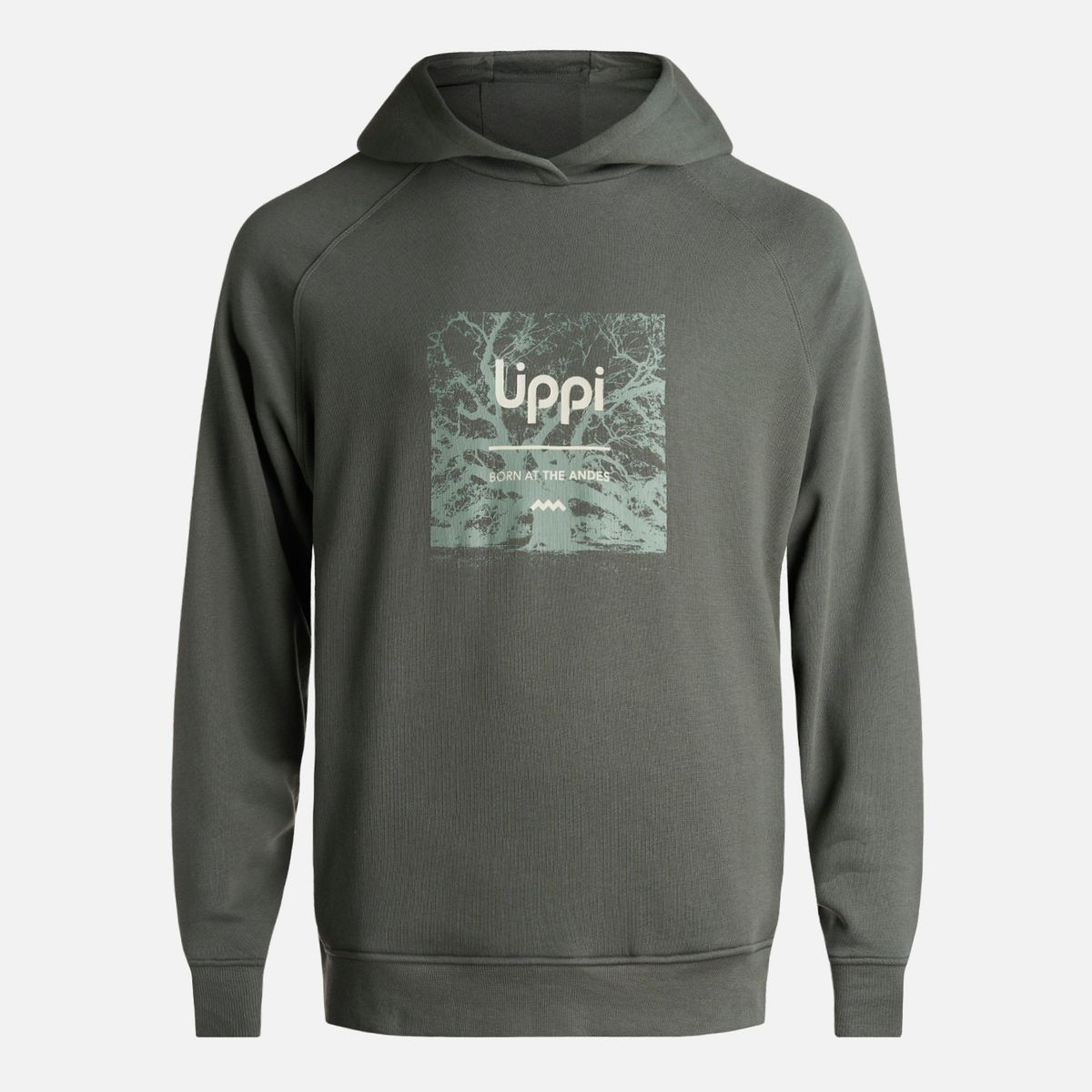 LIPPI - Poleron Hombre Insigne Hoody Sweatshirt Front Print Verde Militar Lippi