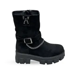 HERIEL - BOTÍN GAMUZA MUJER CORA NEGRO BELLA MODA