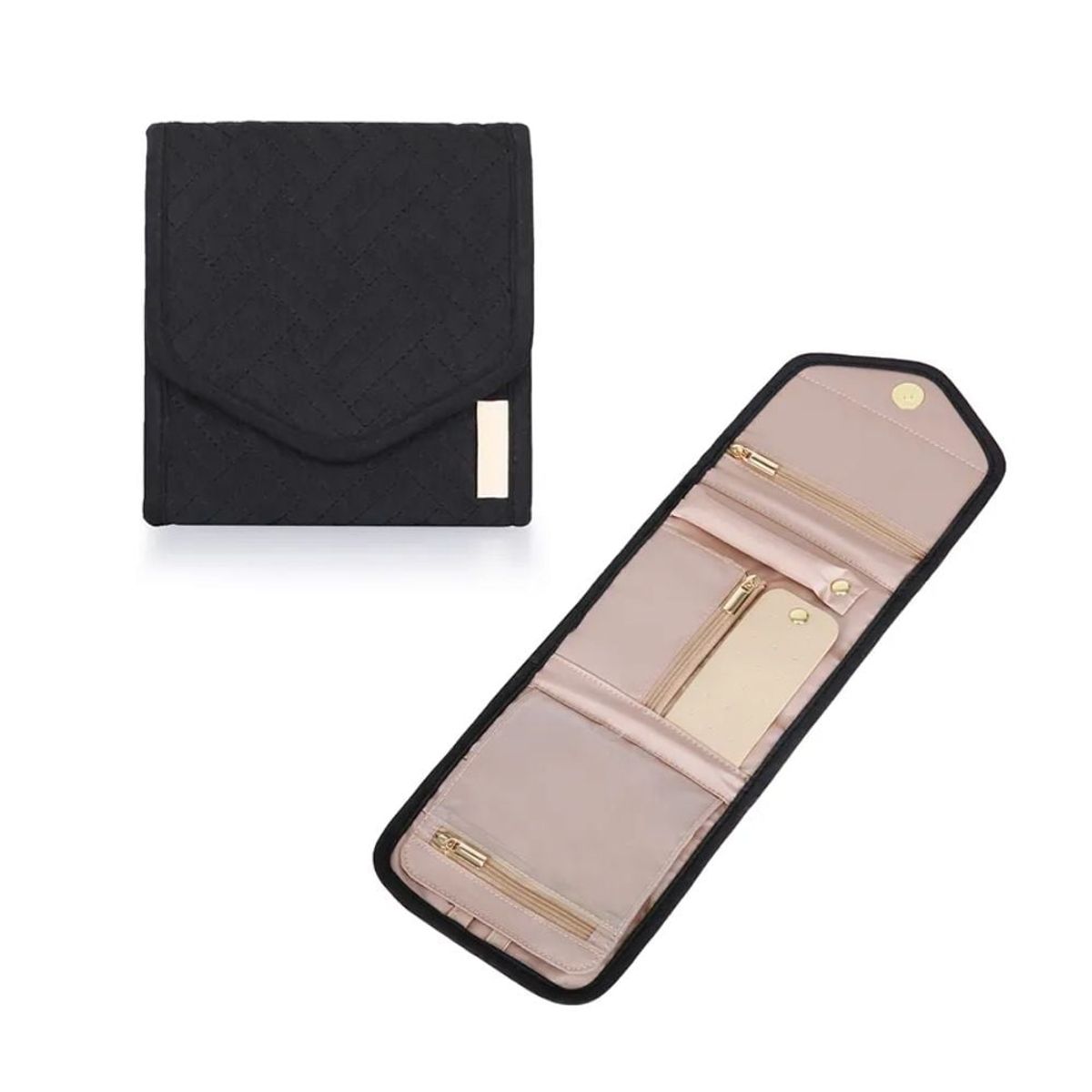 BAGSMART - Bagsmart Organizador de Joyas Peri de Viaje Plegable Negro