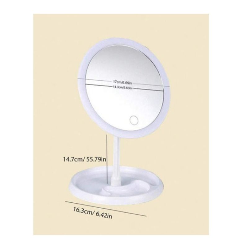 GENERICO - Espejo Plegable De Mesa Con Luz LED