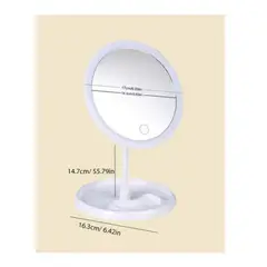 GENERICO - Espejo Plegable De Mesa Con Luz LED