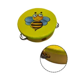 ARTIDIX - Pandero musical infantil abeja amarillo 8 chapas