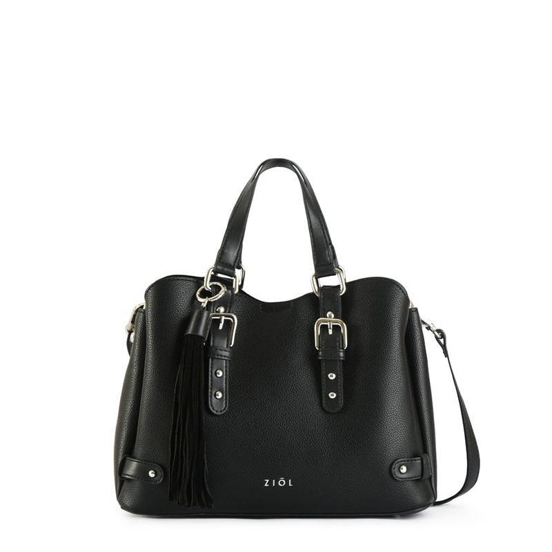 ZIOL - Cartera bandolera mediana malva negro